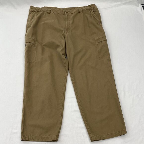LL Bean Brown Cargo Pants Cotton Relaxed Fit Workwear Outdoor Mens 42x29 - Picture 1 of 10